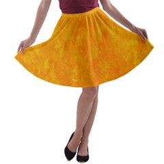 Background-yellow A-line Skater Skirt by nateshop