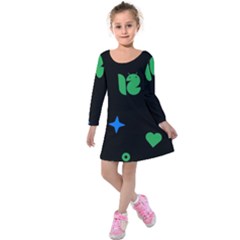 Wallpaper Kids  Long Sleeve Velvet Dress by nateshop