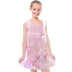 Pink Aesthetic, Clouds, Cute, Glitter, Hello Kitty, Pastel, Soft Kids  Cross Back Dress by nateshop