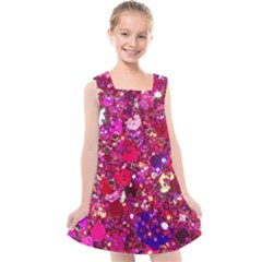 Pink Glitter, Cute, Girly, Glitter, Pink, Purple, Sparkle Kids  Cross Back Dress by nateshop