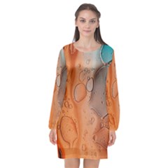 Water Screen Long Sleeve Chiffon Shift Dress  by nateshop