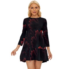 Amoled Red N Black Long Sleeve Babydoll Dress