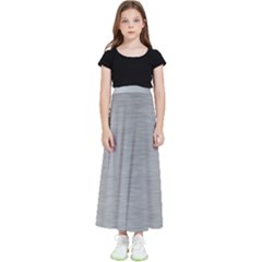 Aluminum Textures, Horizontal Metal Texture, Gray Metal Plate Kids  Flared Maxi Skirt by nateshop