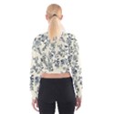 Blue Vintage Background, Blue Roses Patterns Cropped Sweatshirt View2