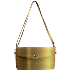 Golden Textures Polished Metal Plate, Metal Textures Removable Strap Clutch Bag by nateshop