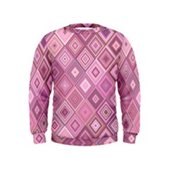 Pink Retro Texture With Rhombus, Retro Backgrounds Kids  Sweatshirt by nateshop