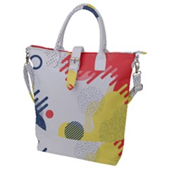 Red White Blue Retro Background, Retro Abstraction, Colored Retro Background Buckle Top Tote Bag by nateshop