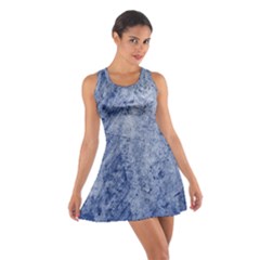 Blue Grunge Texture, Wall Texture, Blue Retro Background Cotton Racerback Dress