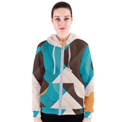 Retro Colored Abstraction Background, Creative Retro Women s Zipper Hoodie by nateshop