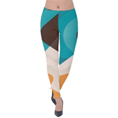 Retro Colored Abstraction Background, Creative Retro Velvet Leggings