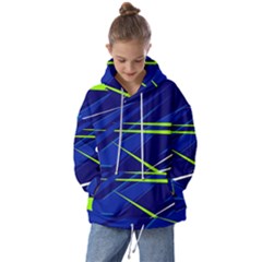 Abstract Lightings, Grunge Art, Geometric Backgrounds Kids  Oversized Hoodie