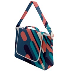 Blue Geometric Background, Abstract Lines Background Box Up Messenger Bag