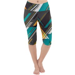 Material Design, Lines, Retro Abstract Art, Geometry Lightweight Velour Cropped Yoga Leggings by nateshop