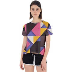 Retro Colorful Background, Geometric Abstraction Open Back Sport T-shirt