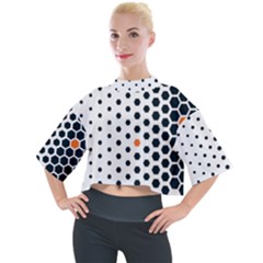 Honeycomb Hexagon Pattern Abstract Mock Neck T-shirt by Grandong