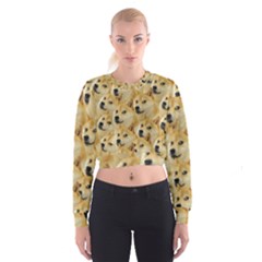 Doge, Memes, Pattern Cropped Sweatshirt by nateshop