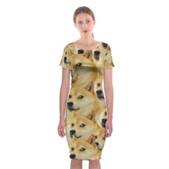 Doge, Memes, Pattern Classic Short Sleeve Midi Dress by nateshop