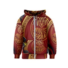 Holiday, Chinese New Year, Year Of The Tiger Kids  Zipper Hoodie by nateshop