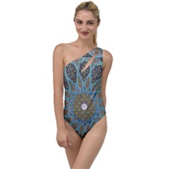 Tile, Geometry, Pattern, Points, Abstraction To One Side Swimsuit by nateshop