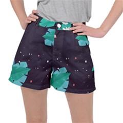 Leaves Flowers Border Frame Floral Women s Ripstop Shorts by Grandong