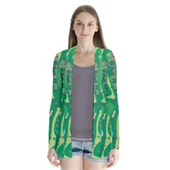 Golf Course Par Golf Course Green Drape Collar Cardigan by Grandong