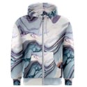 Marble Abstract White Pink Dark Men s Zipper Hoodie View1