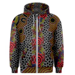 Authentic Aboriginal Art - Gathering Men s Zipper Hoodie by hogartharts