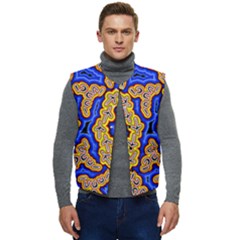 Authentic Aboriginal Art - Emu Dreaming Men s Button Up Puffer Vest	 by hogartharts