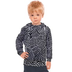 Authentic Aboriginal Art - Meeting Places Kids  Hooded Pullover by hogartharts