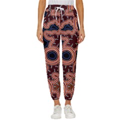 Authentic Aboriginal Art - Pathways Women s Cropped Drawstring Pants by hogartharts