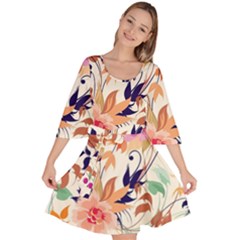 Abstract Floral Background Velour Kimono Dress by nateshop