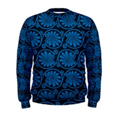 Blue Floral Pattern Floral Greek Ornaments Men s Sweatshirt by nateshop