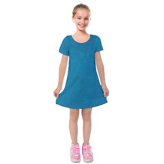 Blue Stone Texture Grunge, Stone Backgrounds Kids  Short Sleeve Velvet Dress by nateshop