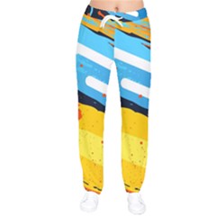 Colorful Paint Strokes Women Velvet Drawstring Pants by nateshop