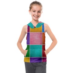 Colorful Squares, Abstract, Art, Background Kids  Sleeveless Hoodie by nateshop