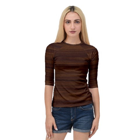 Dark Brown Wood Texture, Cherry Wood Texture, Wooden Quarter Sleeve Raglan T-shirt by nateshop