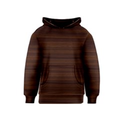Dark Brown Wood Texture, Cherry Wood Texture, Wooden Kids  Pullover Hoodie