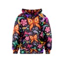 Floral Butterflies Kids  Pullover Hoodie View1