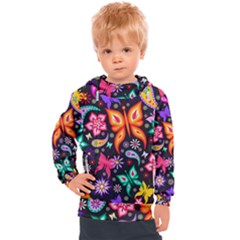 Floral Butterflies Kids  Hooded Pullover by nateshop