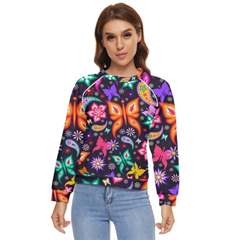 Floral Butterflies Women s Long Sleeve Raglan T-shirt by nateshop