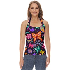 Floral Butterflies Basic Halter Top by nateshop