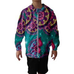 Floral Pattern, Abstract, Colorful, Flow Kids  Hooded Windbreaker by nateshop