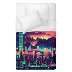 Cityscape Building Painting 3d City Illustration Duvet Cover (single Size) by Bedest