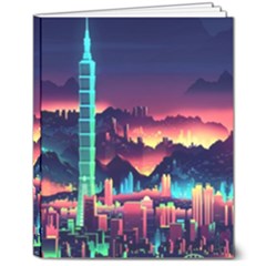 Cityscape Building Painting 3d City Illustration 8  X 10  Hardcover Notebook by Bedest