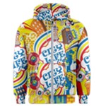 Colorful City Life Horizontal Seamless Pattern Urban City Men s Zipper Hoodie