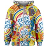 Colorful City Life Horizontal Seamless Pattern Urban City Kids  Zipper Hoodie Without Drawstring