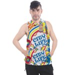 Colorful City Life Horizontal Seamless Pattern Urban City Men s Sleeveless Hoodie