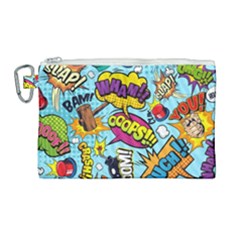 Graffiti Word Seamless Pattern Canvas Cosmetic Bag (large) by Bedest