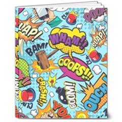 Comic Elements Colorful Seamless Pattern 8  X 10  Hardcover Notebook