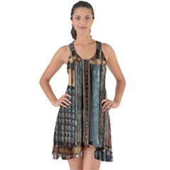 Artistic Psychedelic Hippie Peace Sign Trippy Show Some Back Chiffon Dress by Bedest